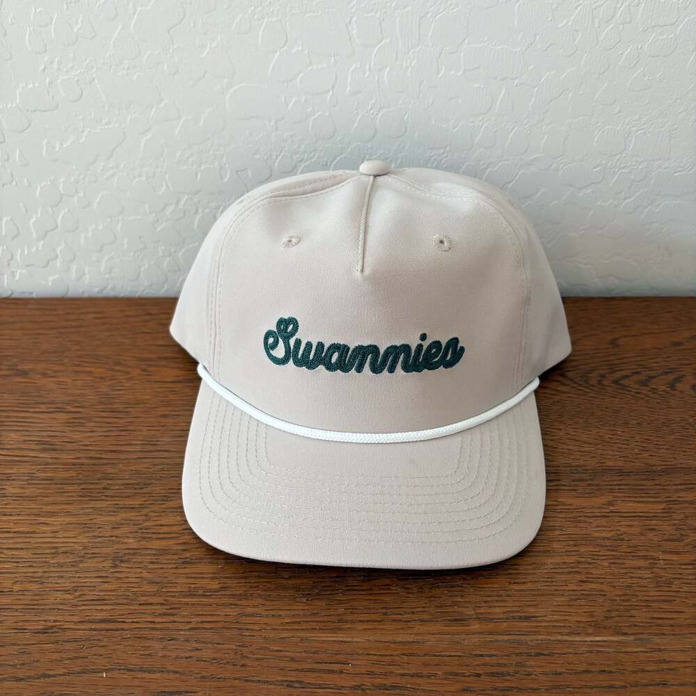 Swannies Golf Rope Snapback Hat Beige Green